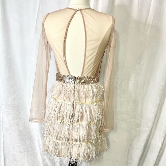 Feather and Gold Sequin Dress! Stunning - Picture 6 of 10